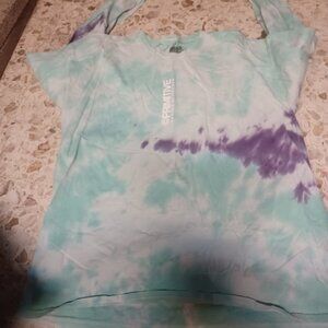 Primitive Naruto Long Sleeve Tee Men's XL Teal Tie Dye